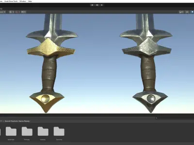 Sword Game Ready PBR Realistic medieval melee weapon Low-poly 3D model