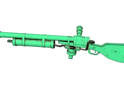 Post Apocalyptic Custom Shotgun Weapon Game Ready PBR 3D Model Low-poly 3D model