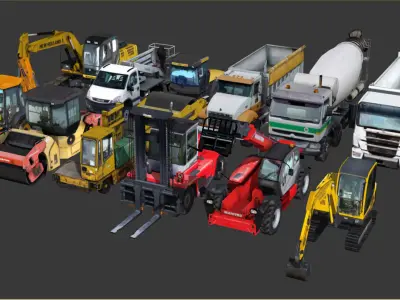 Low-poly Construction units collection Vol1 Low-poly 3D model