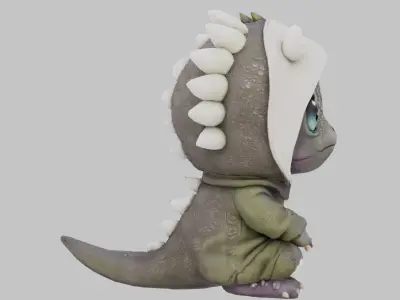 Cozy Dino Low-poly 3D model