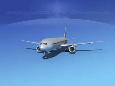 Boeing 777-300 Bare Metal 3D model