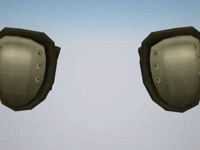 Tactical knee pad Low-poly 3D model