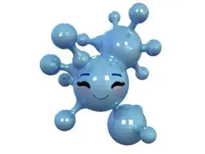 3D model of water molecule Free 3D model