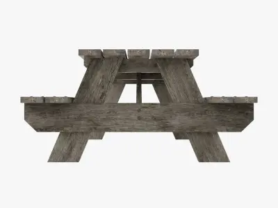 Old Picnic Table Free 3D model