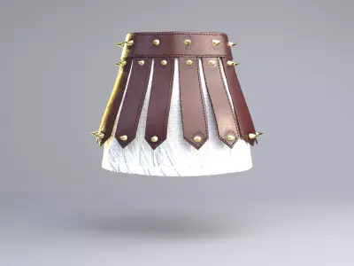 Roman Leather Pteruges Skirt with Studs Low-poly 3D model