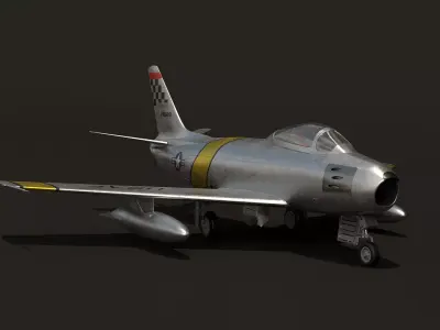 F-86 Sabre USAF Low-poly 3D model