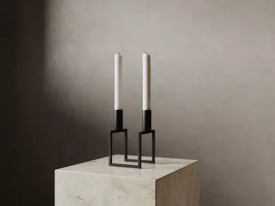 Kubus Line Candle Holder - Modern Geometric Design Free 3D model