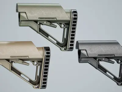 AR15 M4 M16 Stock Magpul TMC Low-poly 3D model