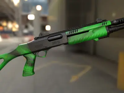 Fabarm STF12 short PBR Low-poly 3D model Low-poly 3D model