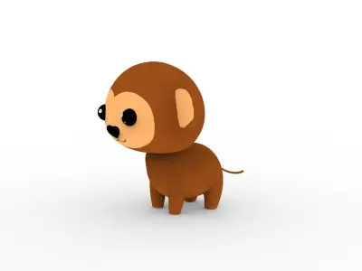 Cartoon Monkey v001 character  3D model