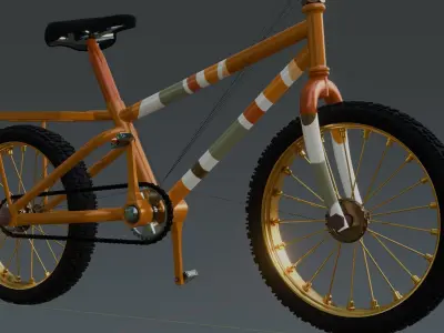 Vibrant Orange Bicycle 3D model