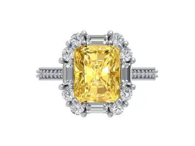 Radiant Art Deco Ring 3D print model 4