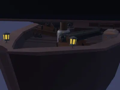 Pirate ship  Low-poly 3D model