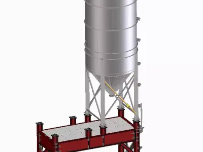 Cement silo 200Ton 3D model