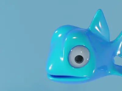 Cartoon Fish Blue And orange 3D model