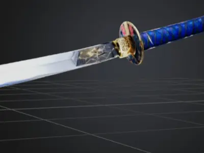 katana floral Low-poly 3D model