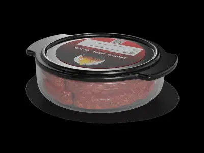 Dried meats Smoked Beef Slices 3D model