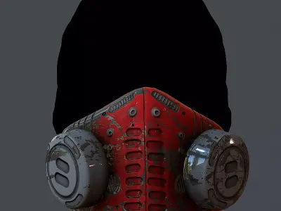 Gas mask helmet 3d model scifi  Low-poly 3D model 4