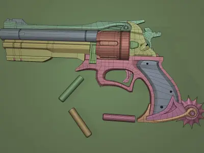 Revolver two revolvers Free 3D model