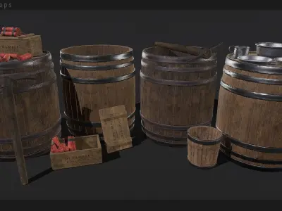 Western Props Vol 1 Free low-poly 3D model