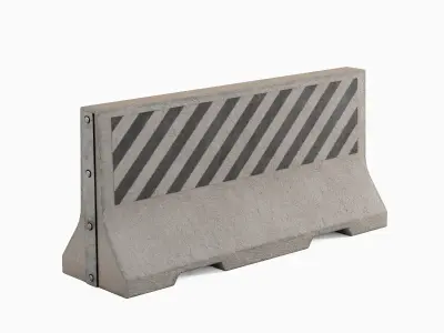 Large Concrete Barrier 05 Low-poly 3D model