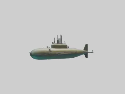 Underwater Submarine 1 Low-poly 3D model