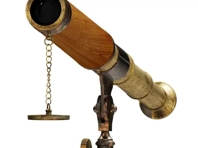 3D Antique Antique Telescope Tripod model 3D model