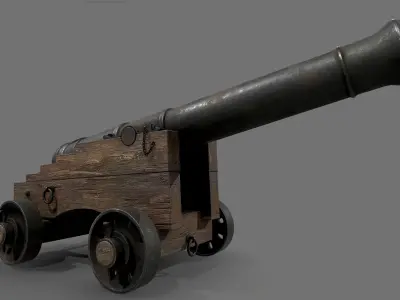 Cannon 18 pound Low-poly 3D model