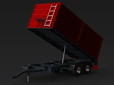 TRACTOR TRAILER Low-poly 3D model