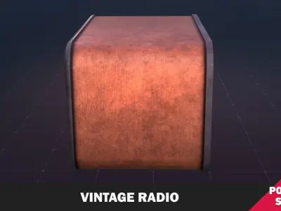 Vintage Radio Low-poly 3D model