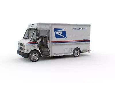 USPS Post Truck Low-poly 3D model