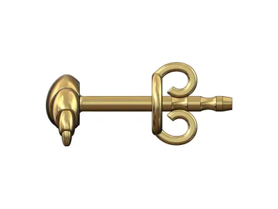 French croissant pastry stud earring 3D print model