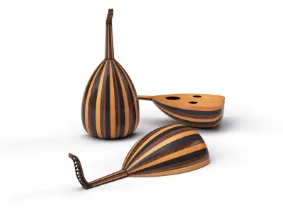 Moroccan lute traditional music culture 3D model