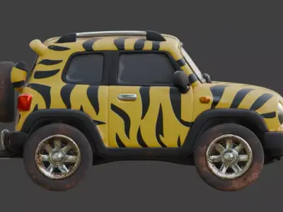 Chibi Stylized Tiger SUV Scout Low-poly 3D model