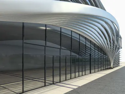 Modern Regional Airport Low-poly 3D model