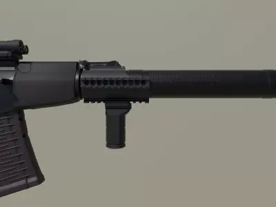 VSS-M Vintorez Barrel Handguard Low-poly 3D model