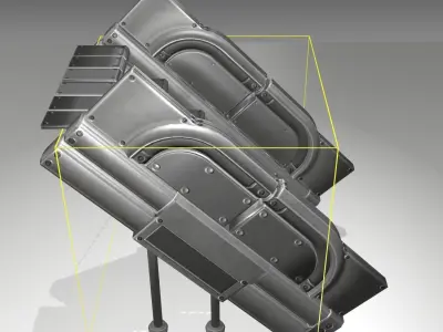 Futuristic Stairs - 24 - Basic Textures Low-poly 3D model