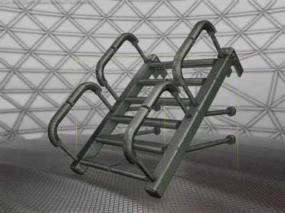 Sci-Fi Stairs - 25 - Green Version Low-poly 3D model