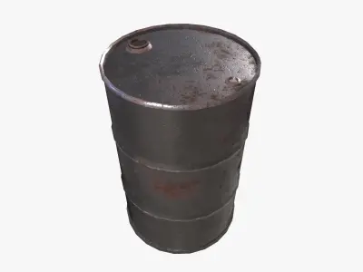 Steel Rust Barrel Low-poly 3D model