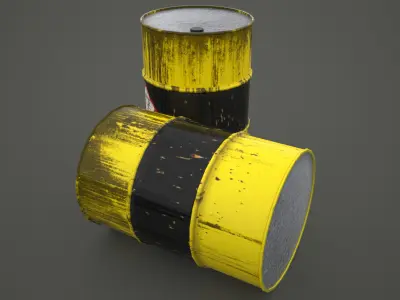 Chemical barrel - 55 gallons Low-poly 3D model