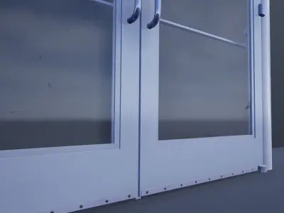 Commercial Glass Doors Low-poly 3D model