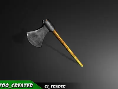 PBR Medieval Realistic Axe Low-Poly 3D Model Low-poly 3D model