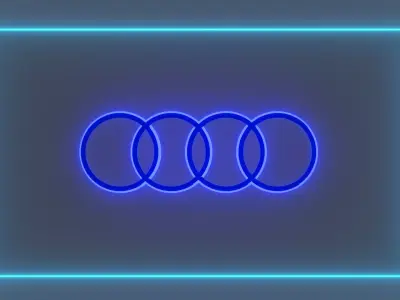 Neon Audi Logo Free low-poly 3D model