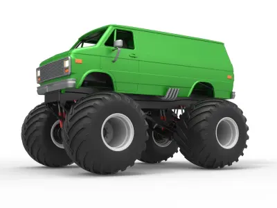 Monster Truck Van Scale 1 to 25 3D print model