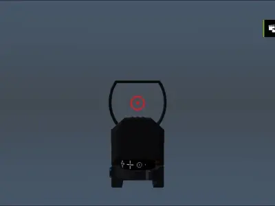 Red Dot laser sight programed for blender game for BGE or UPBGE Free low-poly 3D model