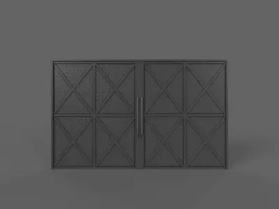 PBR Industrial Gate 1 Low-poly 3D model