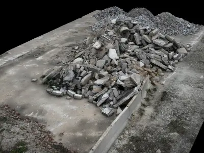 ruins ground debris construction-site photogrammetry Low-poly 3D model