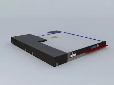 Super U flat surface with line Free 3D model