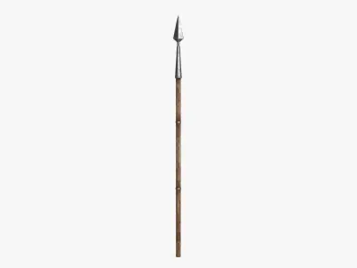 Spear wooden Low-poly 3D model