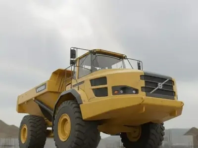 Volvo A40G Articulated Dump Truck  Low-Poly Construction Vehicle Low-poly 3D model